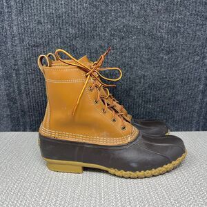 L.L. Bean Original Bean Duck Boots Brown Leather Rubber Women’s 10 8” Rain